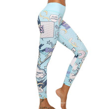 Vendas quentes de conjuntos de ioga de desenho animado bonito sutiã macio cintura alta calça fitness leggings femininos